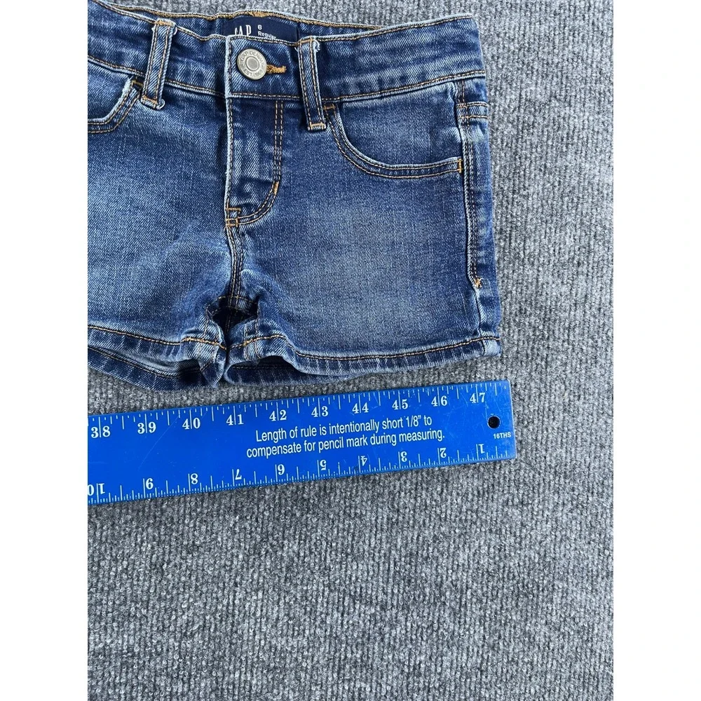 Gap Kids Girls Blue Denim Shortie Shorts Size 6 Regular Adjustable Waist